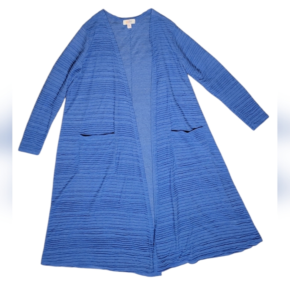 LULAROE SARAH Textured Cardigan Blue Size M